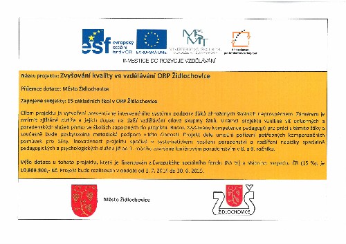 Zvyšování kvality vzdělávání v&nbsp;ORP Židlochovice