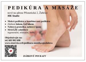 Žabčice - pedikúra a masáže